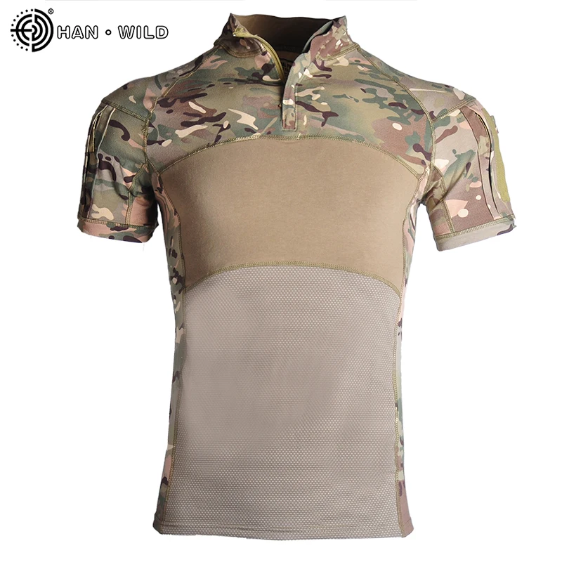 HAN WILD Wholesale training short sleeved breathable quick drying T-shirt summer tactical shirt