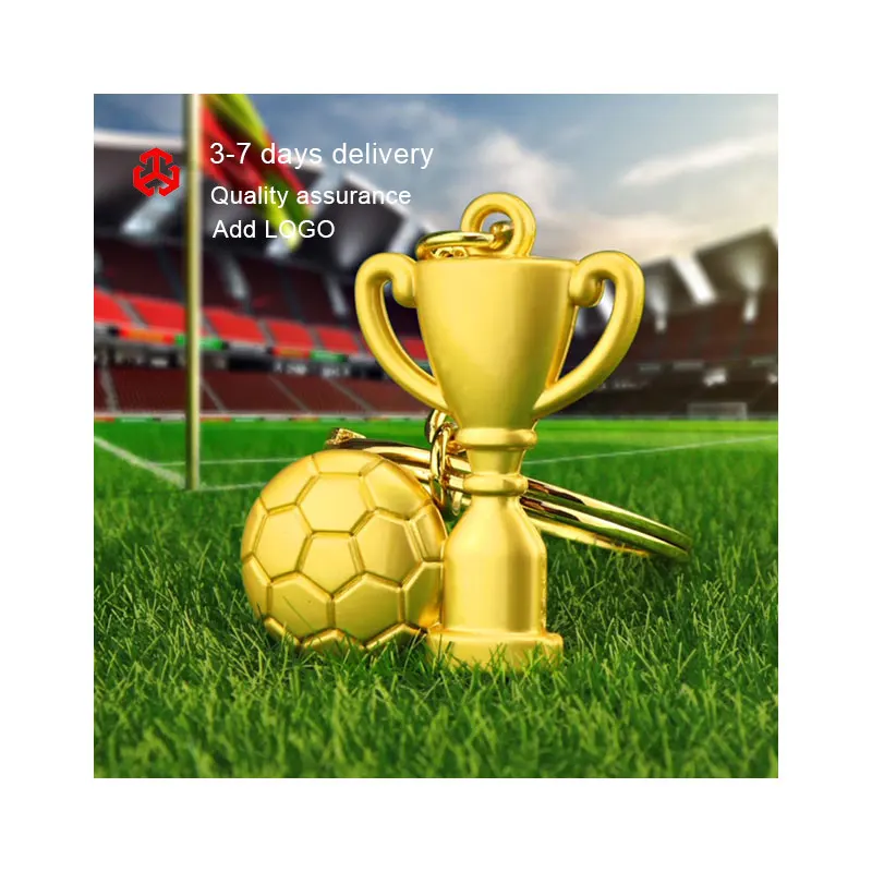 Ready to ship metal keychain for engraving key ring football metal keychain gold color