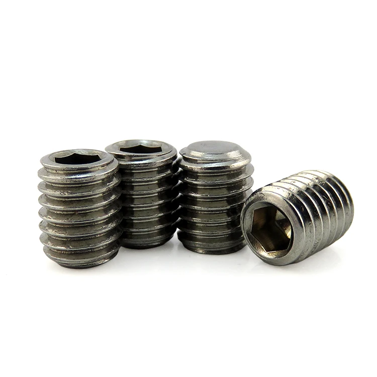 Stainless Steel Aluminum m2/m4 hex socket ball point headless hollow rubber tipped slotted set screws