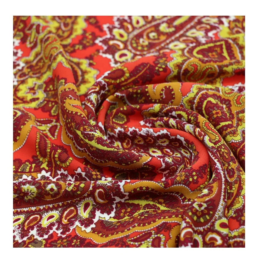 Fashionable Wholesale Custom Colorful Floral Printed Fabric Bubble Chiffon Polyester Crepe Fabric
