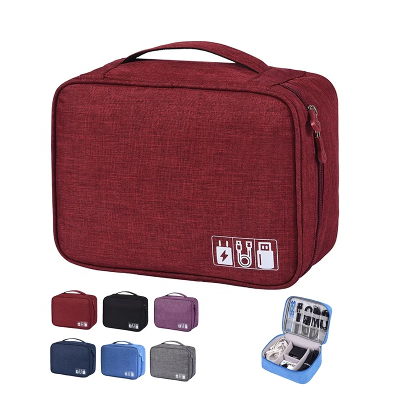 
Portable Waterproof Data Cable Organizer Case Digital Devices Storage Bag For Business Trip 