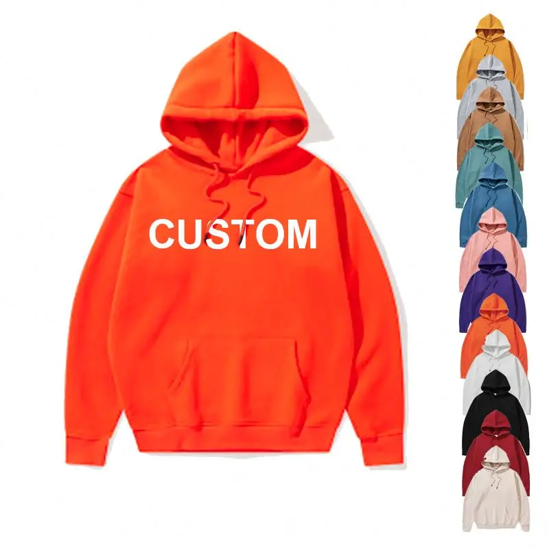 Custom logo 100% cotton mens hoodie set sweatshirts fleece jogger clothing blank oversize hoodie unisex pullover men hoodies