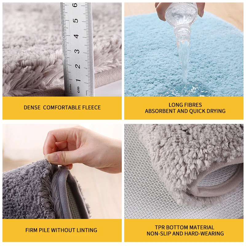 Wholesale Cheap Bathroom Washable Comfortable Anti Skid Mat Soft Shaggy Absorbent Water Microfiber Bath Mats for Shower Floor