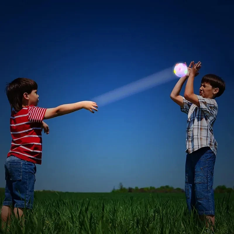 Glowing Jumping Ball LED Flashing Elastic TPR Ball Toy Pet Color Light Interactive Chew Balls For Cats Dogs Kids