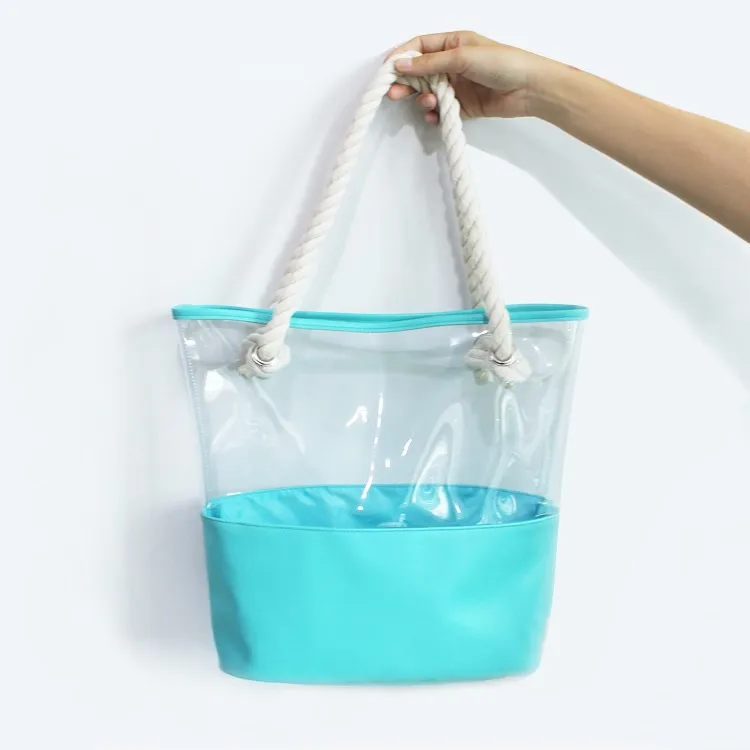 Beach Luxury Small Custom Clear Recycled Hand Tote Bags Customized Urban Design Imitation Designer Women for Kids Lady No Zipper