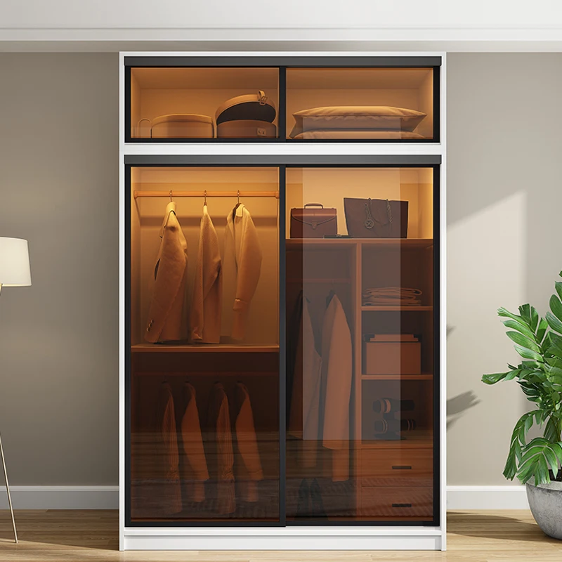 Aluminum profiles sliding glass 2 doors 3 doors multi doors for bedroom wardrobe