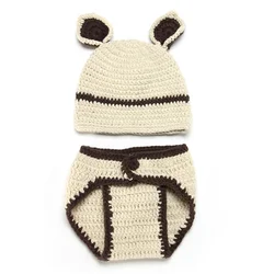 New arrival baby props for photography clothes knit crochet beanie bear hat