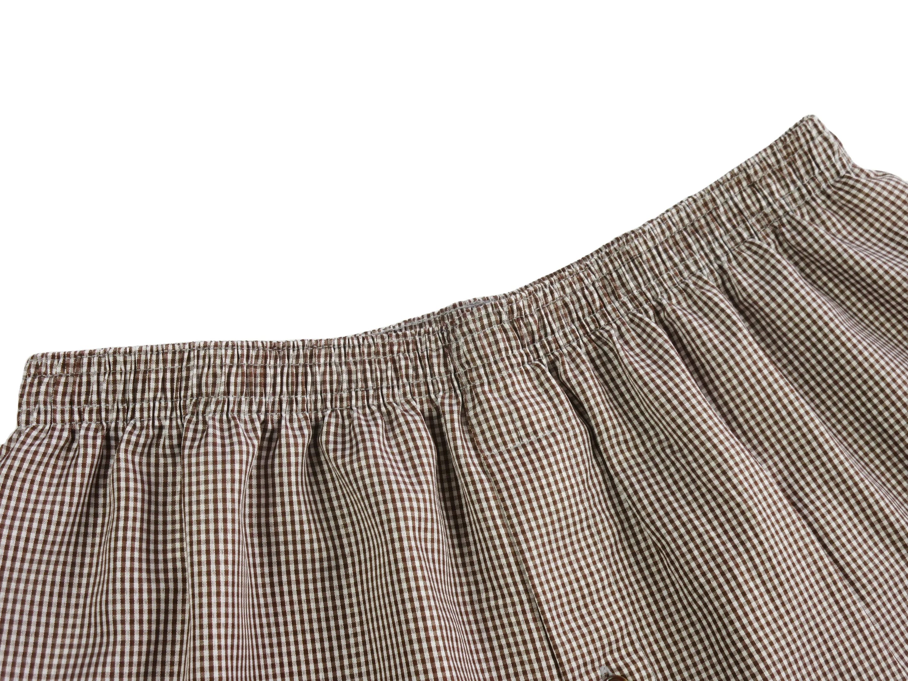 Wholesale 6 in 1 Pack Loose Button Mens Boxer Shorts Underwear OEM Cheap Plaid Checks Polyester Woven Boxer Shorts for Men