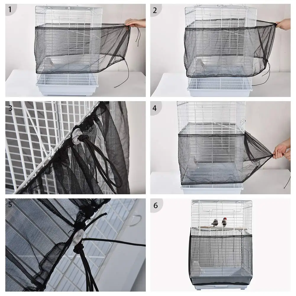 Top Selling OEM Bird Cage Cover Seed Catcher Birdcage Nylon Mesh Net Cover Skirt Guard