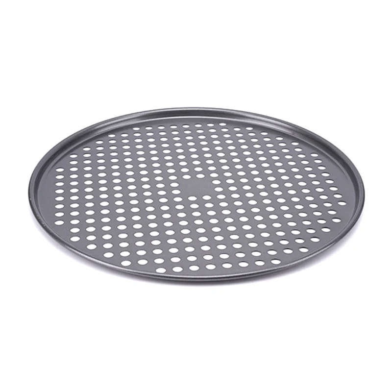 14.5 inch Carbon steel perforated pizza pan baking tray nonstick round pizza pan with holes