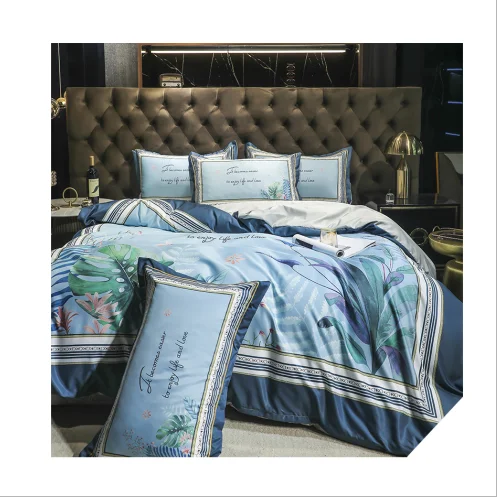 
 2021 new sale double side lyocell fabric150*200cm large digital printing bedsheet bedding set  