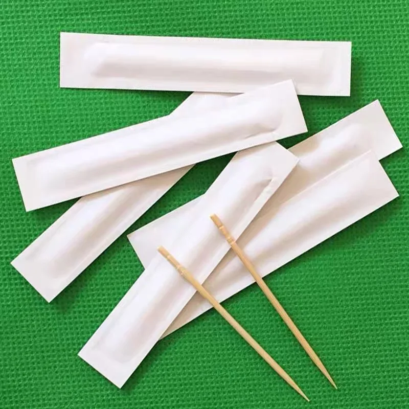 Buy 65mm   bulk cute holder birch wooden mini tools flat toothpicks mint  paper individually wrapped