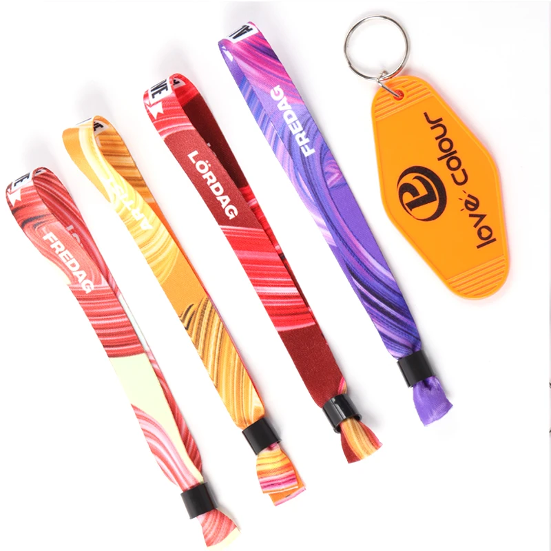 Custom Event Wrist Hand Band Colorful Fancy Wrist Band Festival Eco-friendly Fabric Satin Wristband