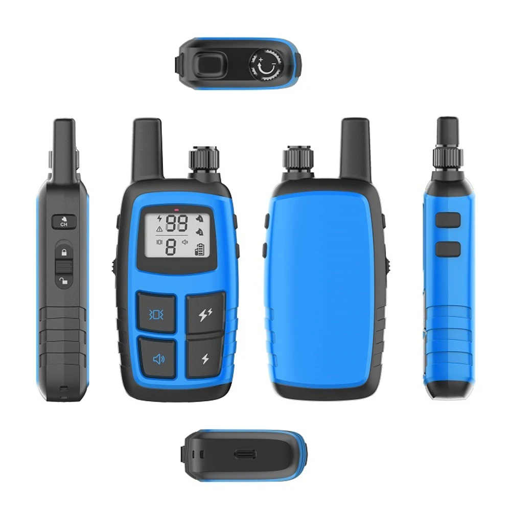 AD D01 Color Screen Remote Control E-shock Rainproof Adjustable Dog Trainer Shock Collar for Standard Huskies Great Danes