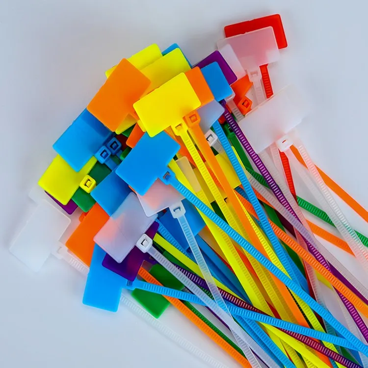 4*200Mm Nylon Cable Ties Tag Labels Plastic Loop Ties Markers Cable Tag Self-locking Zip Ties Easy Mark