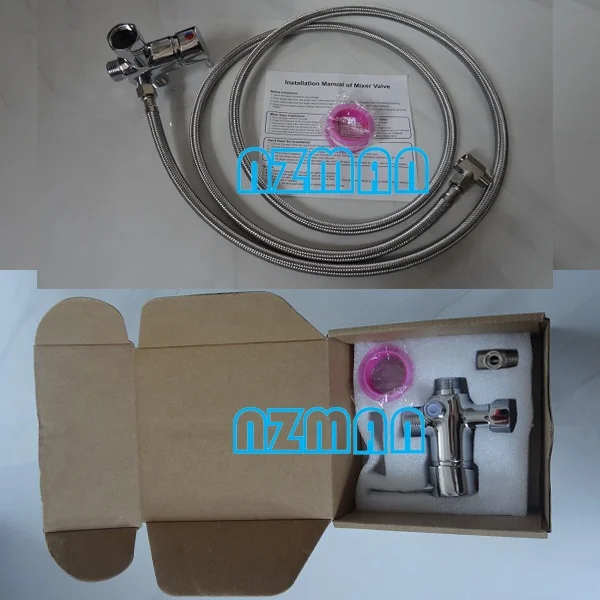 NZMAN Hot Water Mixer Tee Valve Adapter for Shattaf Bidet Diaper Sprayer North American Standard