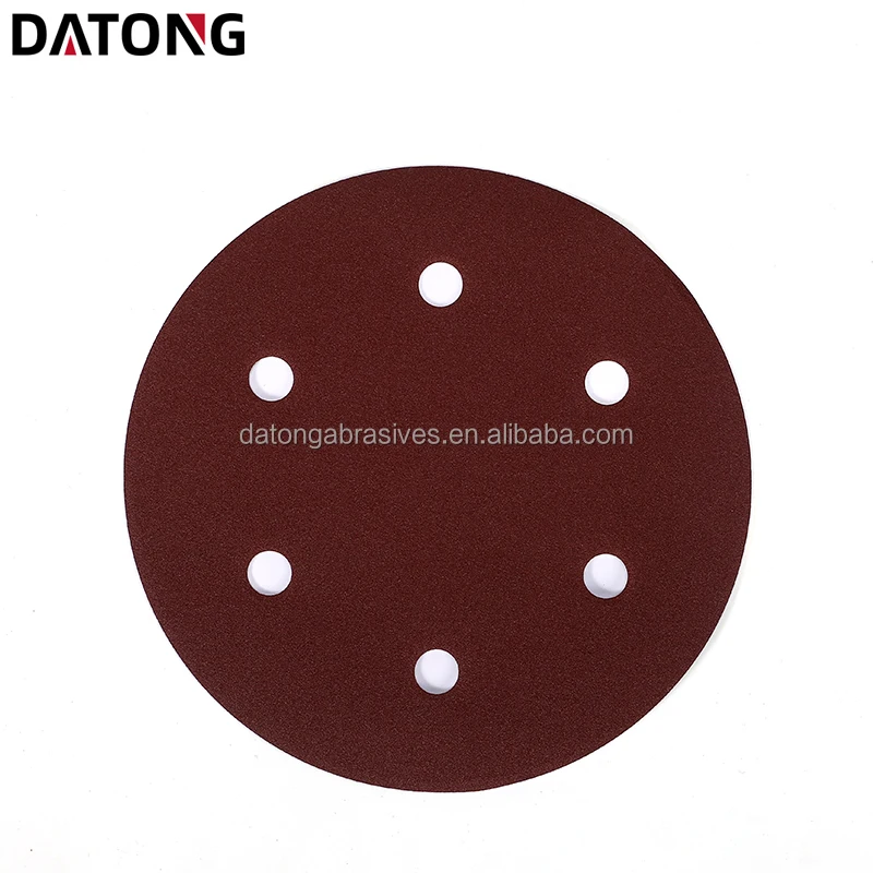 Заводская Высококачественная абразивная наждачная бумага Datong 9 дюймов 6 отверстий 225 мм зернистость 100 Круглый красный шлифовальный диск для металла и