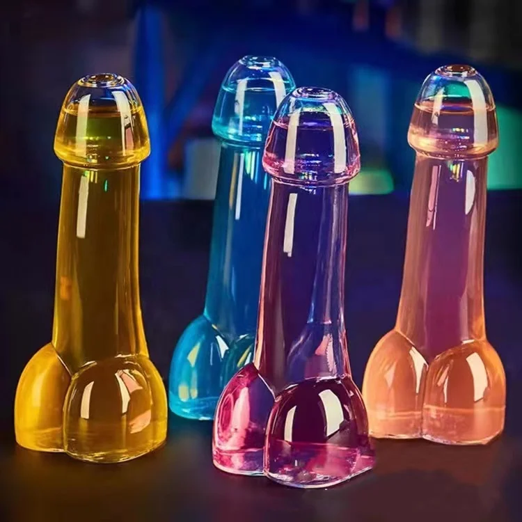 80ml Creative design sexy penis shape glass bottle bar ware penis wine glass bottle
