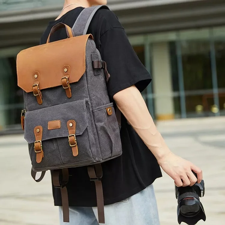 Винтажная Водонепроницаемая Холщовая Сумка для ноутбука 14 дюймов, аксессуары для объективов, рюкзак для цифровой зеркальной камеры с USB-портом для зарядки