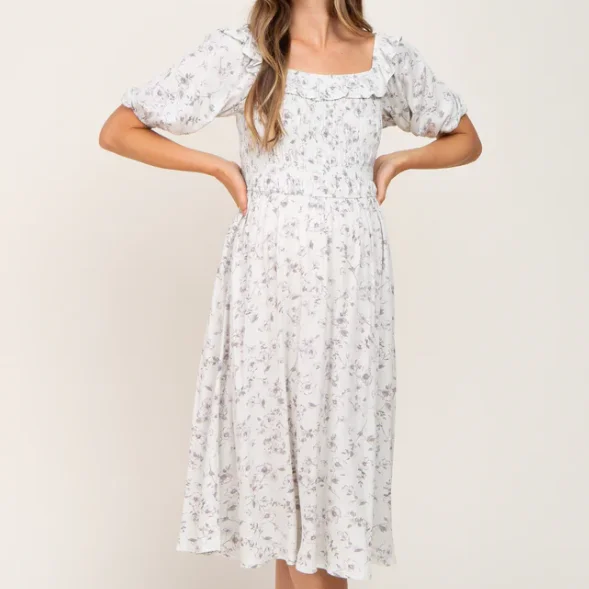 nursing dress breastfeeding smocked maternity dress maternity midi dresses for pregnant women clothes