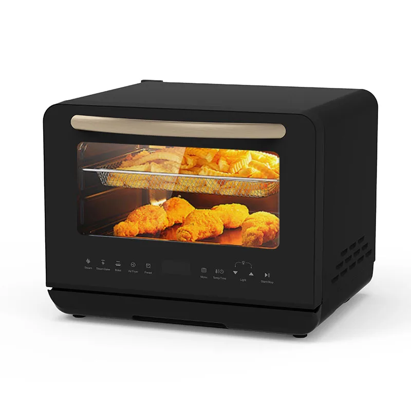 Household Electric Deep Fryers Air Digital Pizza Cake Chicken Baking Mini Toaster Oven Pink