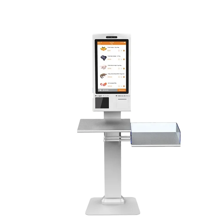 21.5 inch self checkout kiosk android kiosk hardware pos kiosk android based advertising