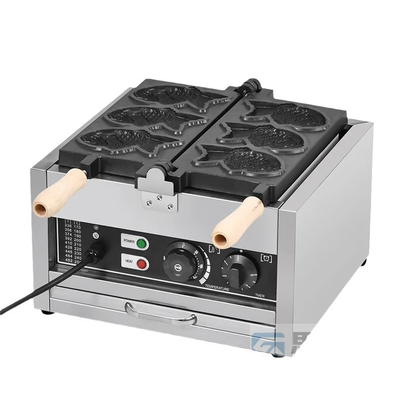 High Quality Commercial Use 3000W Stainless Steel Ice Cream Maker 220V Electric Waffle maker Taiyaki Maker for Restaurant