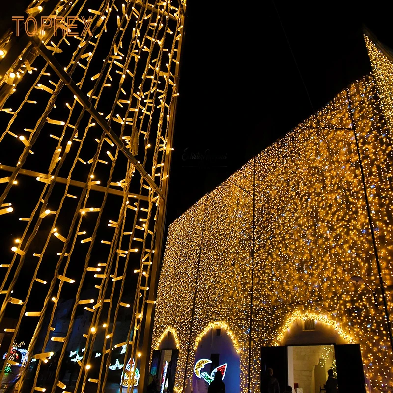 waterproof warm fairy curtain light light10 m Christmas decorative light for outside the house hanging led string curtain light