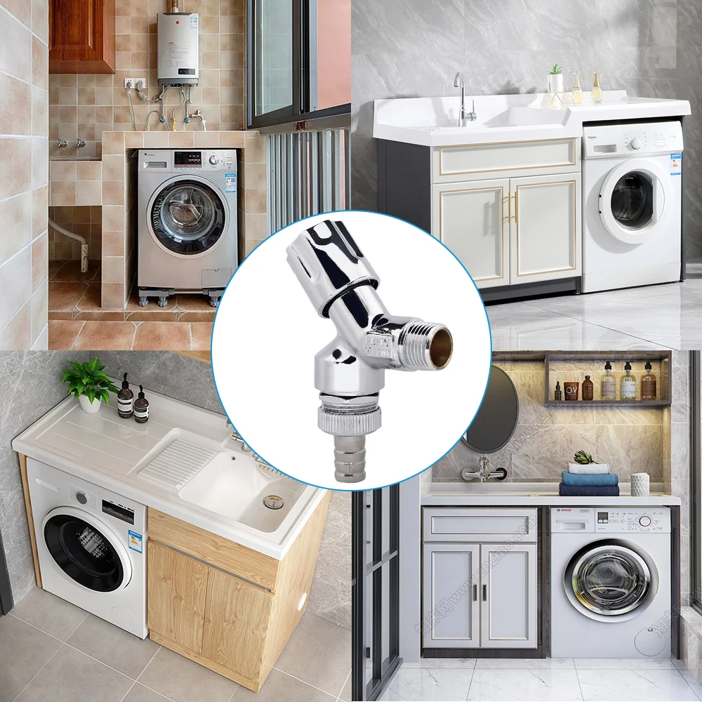 GUIDA 625010 Faucet Accessories 1/2X3/4 Inch Chromed Plated Brass Water Stop Valve With  ABS 90 Degree Handle