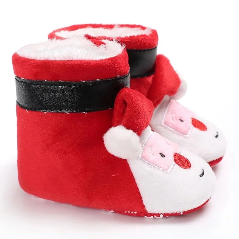 Cute Winter Infant Bean Boots Baby Christmas Reindeer Slippers Shoes