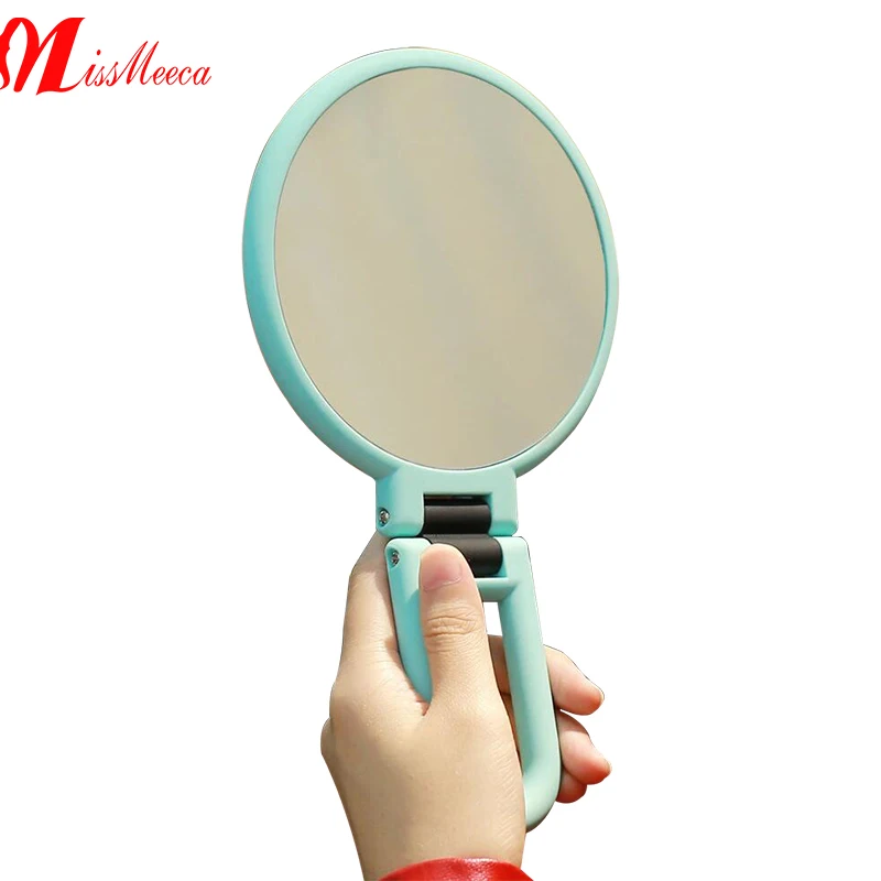 Cute Circle Small Mirror For Purse Hand Held Make Up Mirror Espejos De Mano Handheld Compact Pocket Hand Vanity Makeup Mirror