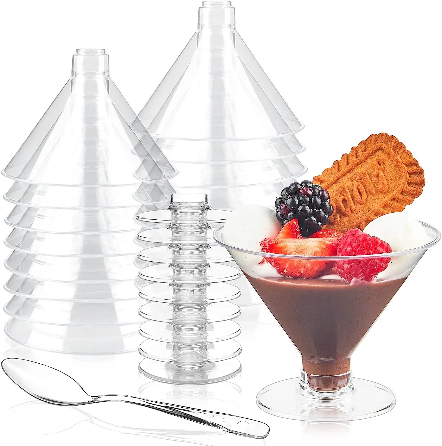 Plastic Martini Glasses Disposable Cocktail Glasses Dessert Cups 5oz for Weddings Party Champagne Appetizers and Desserts