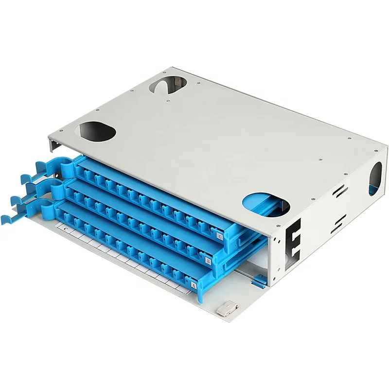 8 12 24 48 Port Fiber Optic Patch Panel 1U 19 Inches Rack Mount FC LC SC ST Full Equipment Din Rail Sliding Fiber Patch Panel