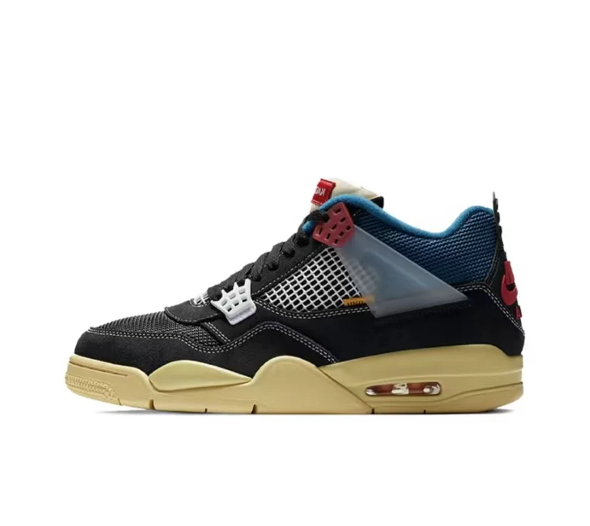 New High AJ 4 Basketball Shoes 4 Union University Blue What The Black Cement Men Women Sneakers Bred Sports Trainer