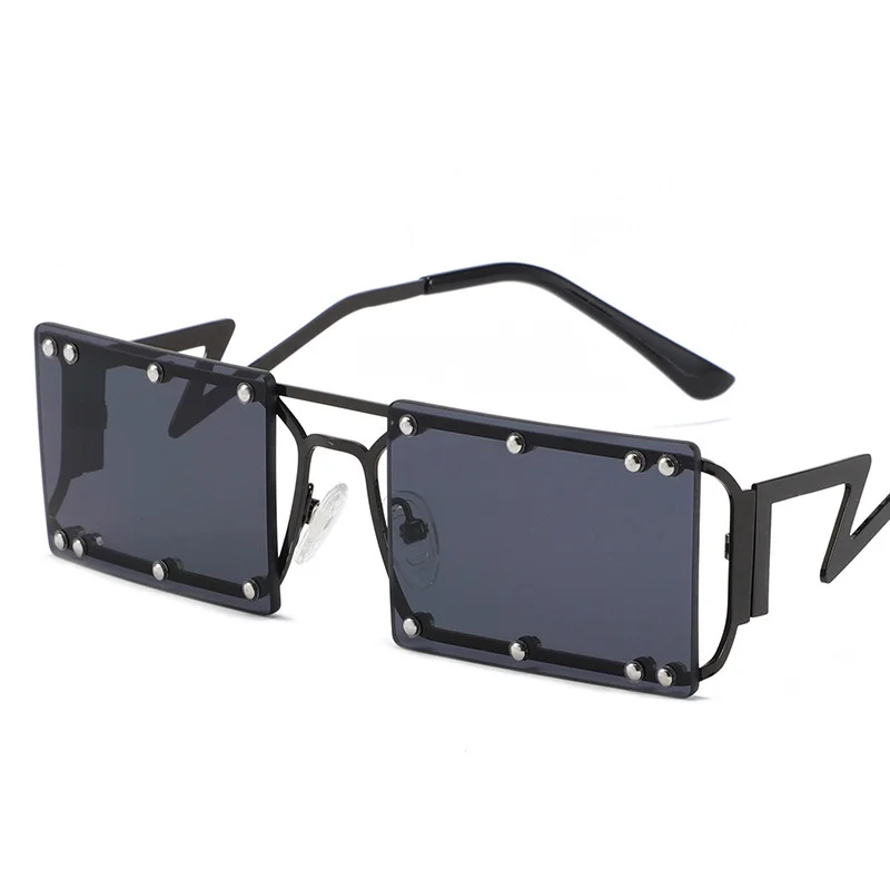 Small frame square metal rivet sun glasses fashion personality eyeglasses modern fashion sunglasses
