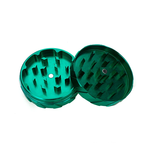 Wholesale Smoke Smoking Accessories Grinder Custom Logo 2.5 Inches Aircraft Grade Aluminum 2 Layers Tobacco Herb Grinder