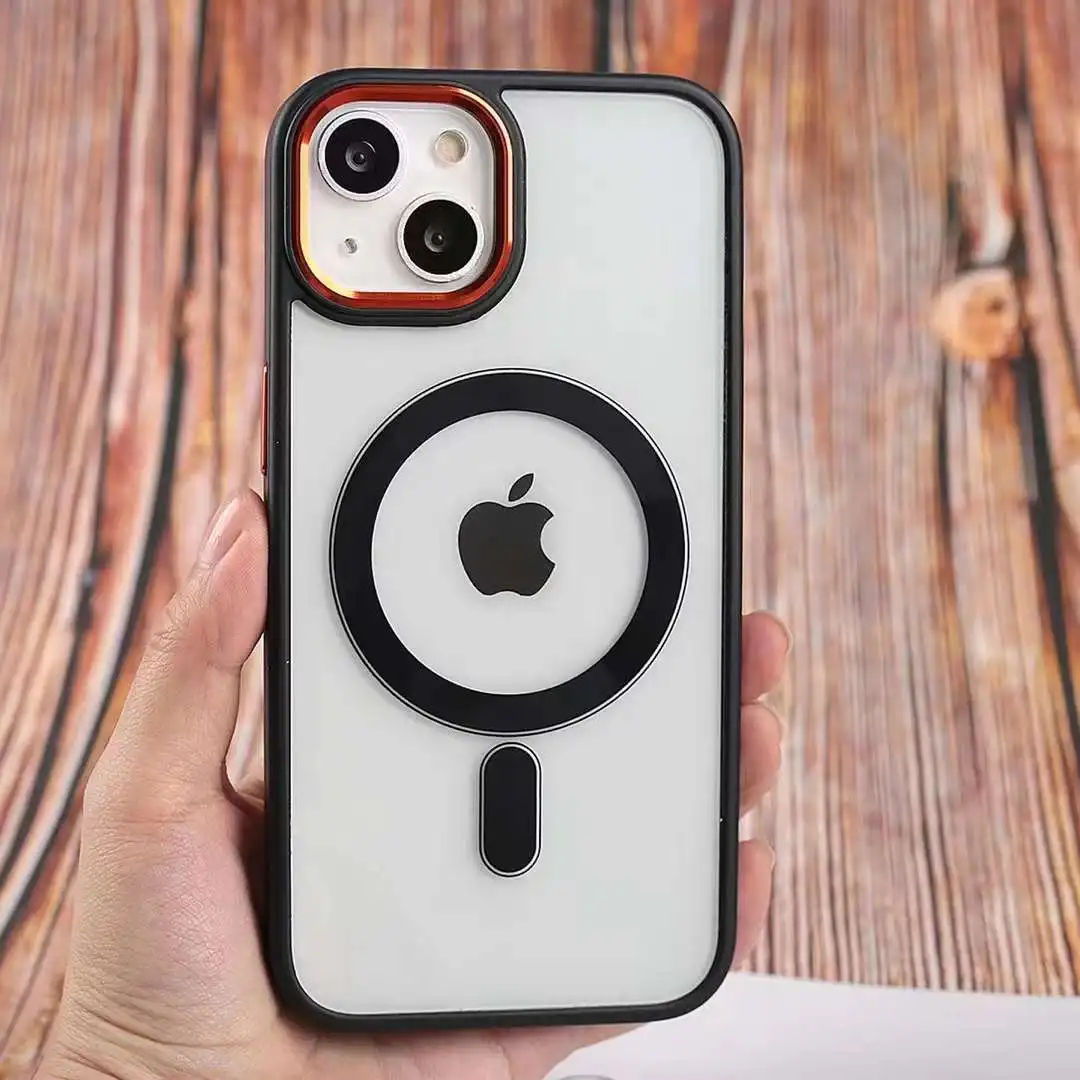 Factory Wholesale Acrylic Magnetic case Shockproof With Wireless Charging For funda Iphone 13 pro max phone case