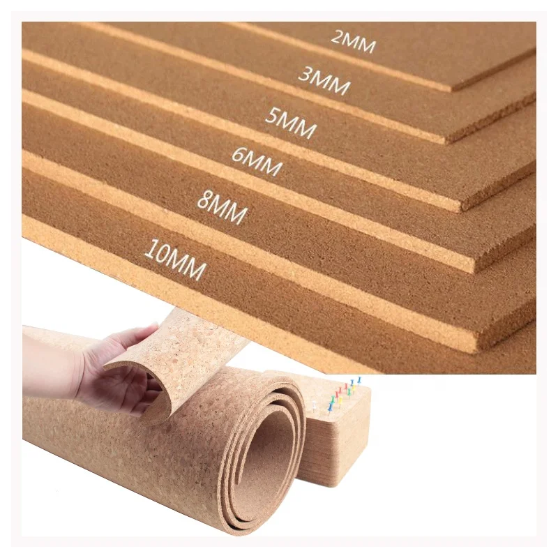 Wholesale 2mm Natural cork fabric board Portugal Imported Cork Roll High Quality Cork Sheet Rolls For soft wall or Floor