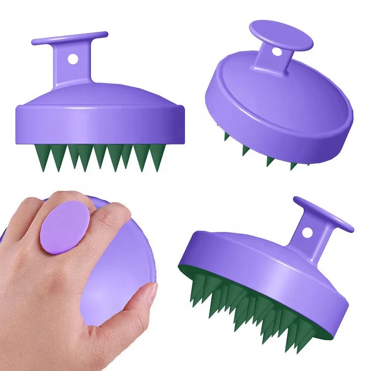 Exfoliating Silicone Body Scrubber Easy to Clean Long Lasting Black Scalp Massager Shampoo Brush