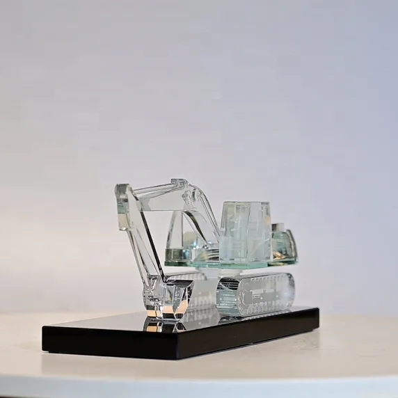 Noble New Design Custom Crystal 3D Model Crystal Excavator Model as Business Souvenir Gifts