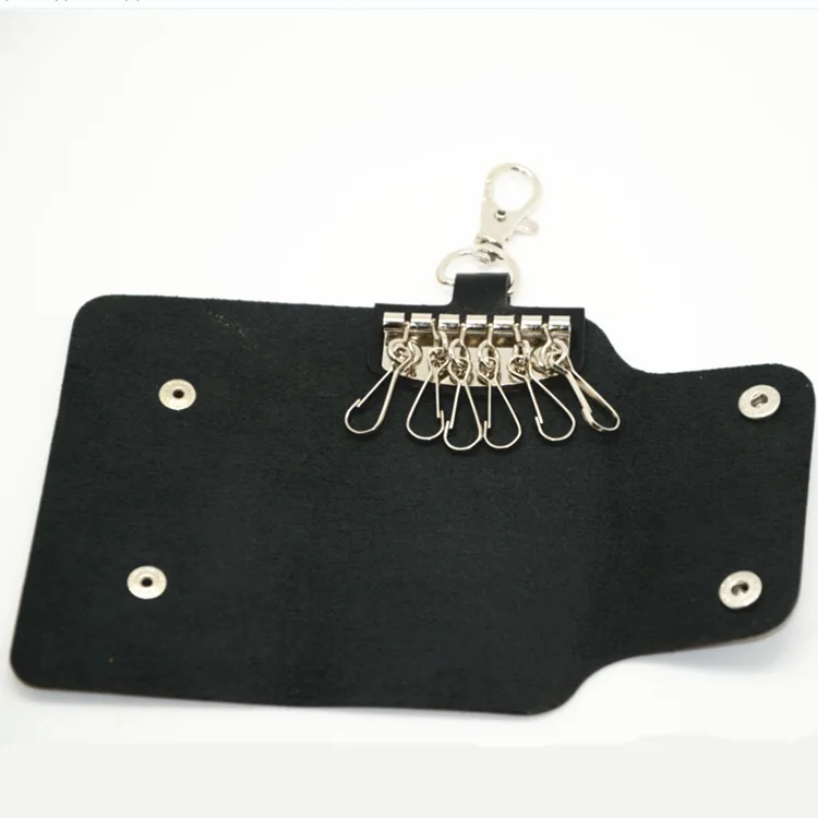 Wholesale Stock Pu Leather Holders Portable Organizer Fancy Car Key Case With Metal Ring For Promotion