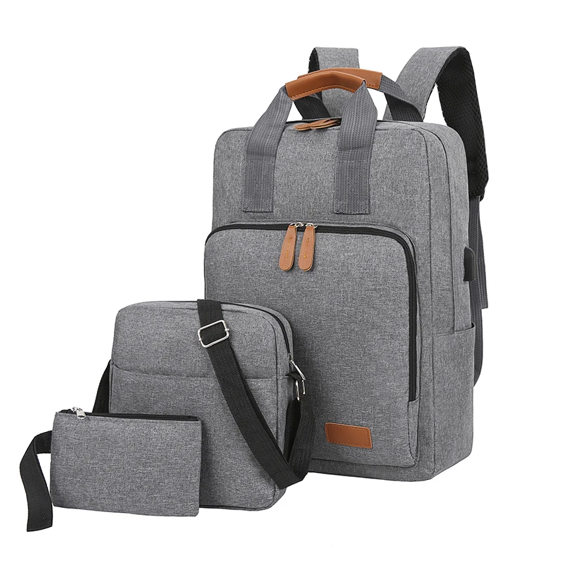 Special design stylish waterproof USB laptop backpack 3 in 1 back to school bag backpack set