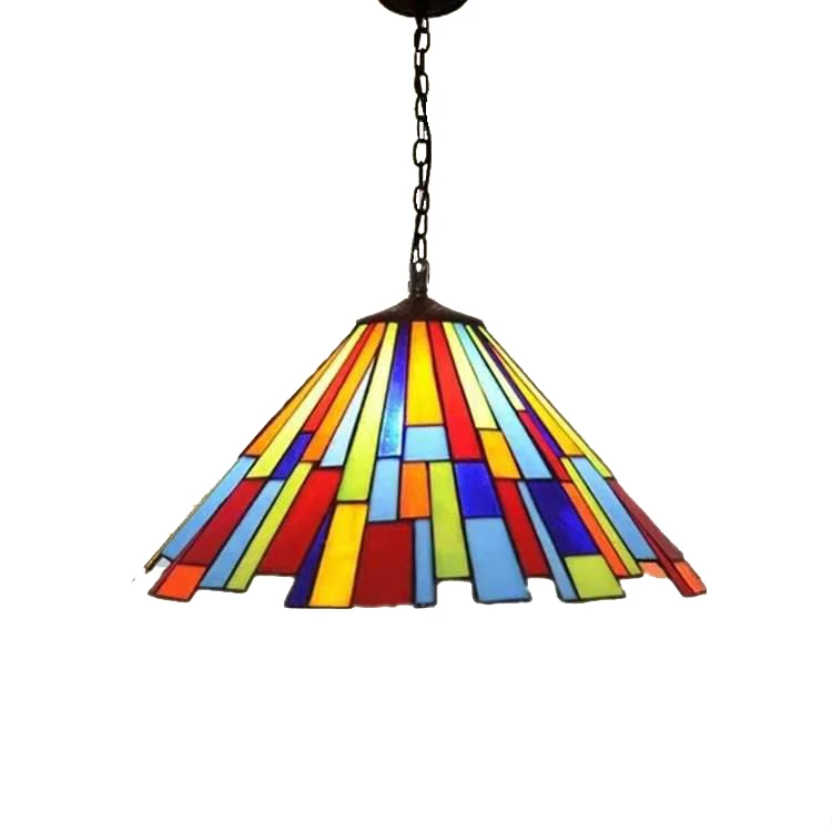 Multi Color Hand-Crafted Red  Tiffany  Pendant Stained Glass LED Chandelier Pendant Lamp