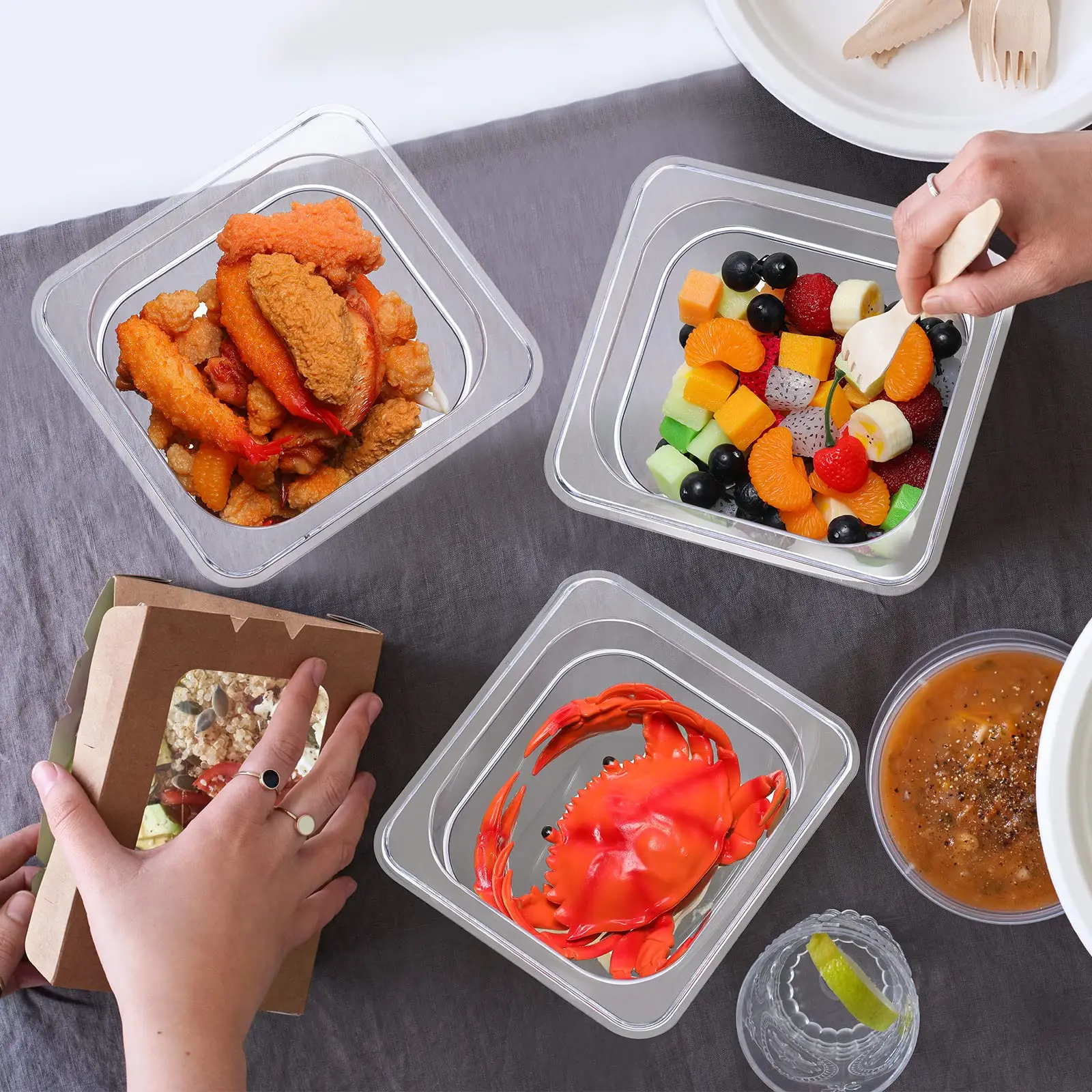 Factory Prices Restaurant Commercial Kitchen Polycarbonate GN Pan Plastic Dish Pans Food Pan For Hotel Restaurant