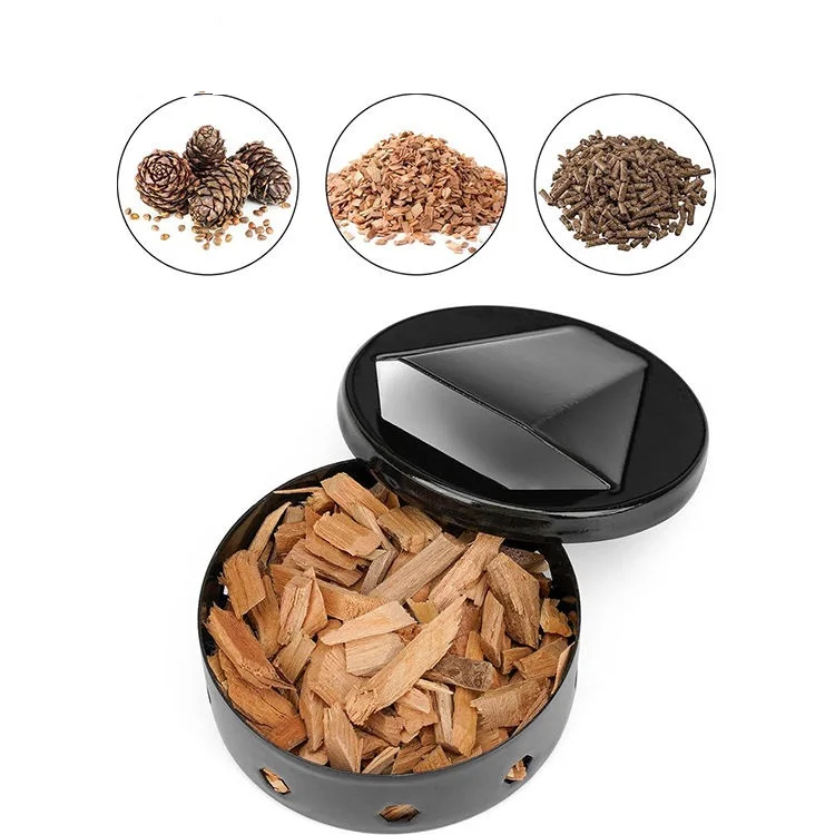 Outdoor Barbecue BBQ Tools Stainless Steel Smoking Charcoal BBQ Spice Boxes Porous Charcoal Grill Smoking