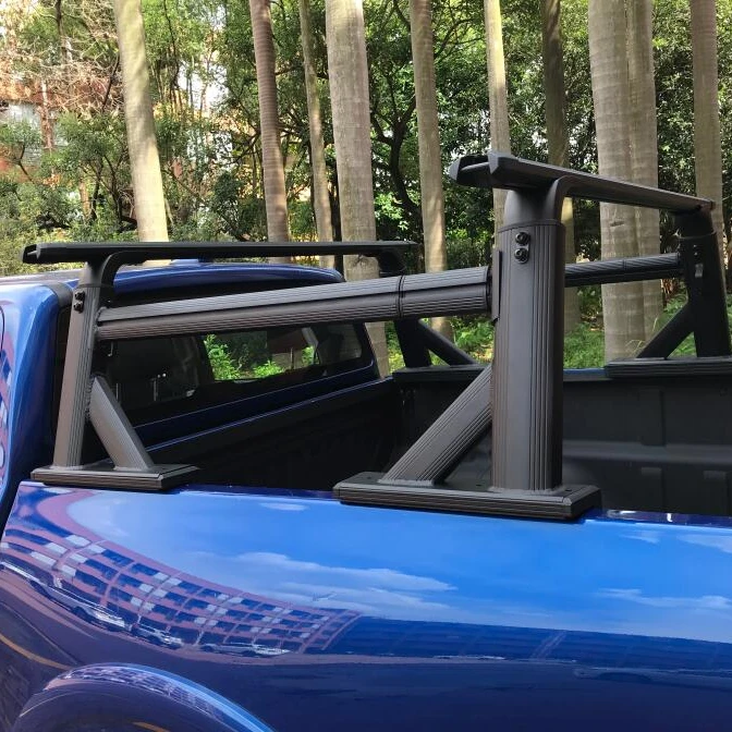 JFC-3002 Hot selling universal aluminum 800lb capacity camion pick up pickuo rear gutter roof truck clamp bed car ladder rack