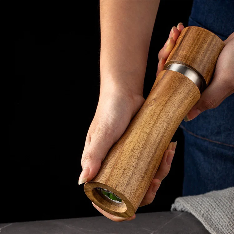 Harmony Refillable Salt & Pepper Mills Adjust for Customized Coarseness Wooden Salt and Pepper Grinder Set