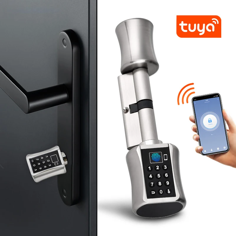 High Security Automatic Electronic Smart Euro Lock Cylinder Fingerprint with Tuya APP