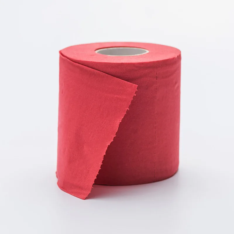 Luxury Colorful Custom Printed Toilet Paper High Quality Red 2 Ply Toilet Tissue Roll