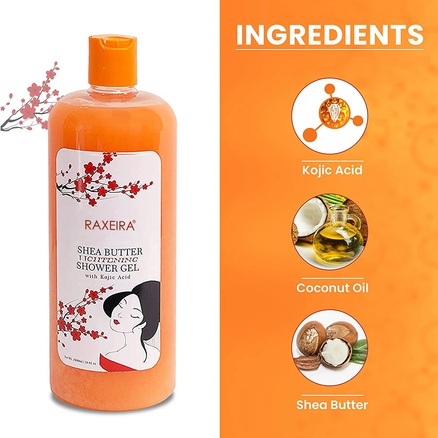 Body Wash Private Label Wholesale Organic Natural Shea Butter Coconut Oil Whitening Exfoliating Body Shower Gel Body Wash
